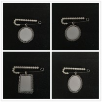 sublimation blank brooches with bead pin