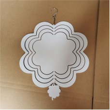 sublimation blank christmas aluminum wind ornaments-flower  250MM and 200MM