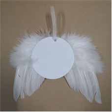 88MM sublimation christmas feather wings ornaments with Aluminium and with hole