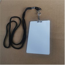 sublimation aluminum work badge with black lanyard  and  luggage tag