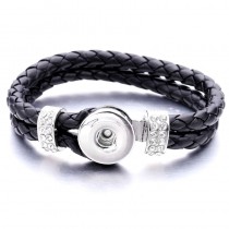 sublimation button rope bracelet leather bracelet  bbrs038zircon