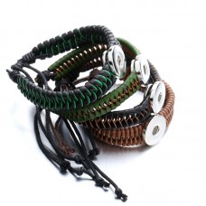 sublimation button rope bracelet leather bracelet