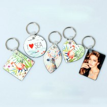 sublimation blank pu leather keychains-two sided printing