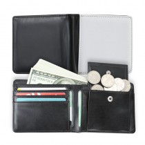 sublimation blank black  men wallet   with coin purse-ME006