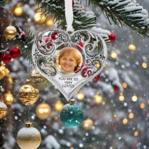 one sided printing - sublimation christmas metal heart ornaments 