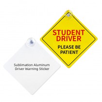 sublimlation metal aluminum warning car stickers one sided printing size:14*14cm