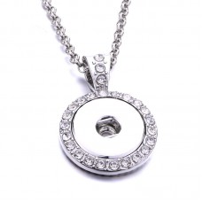 sublimation button zircon necklace pendant double heart  with  stainless steel chain NP092