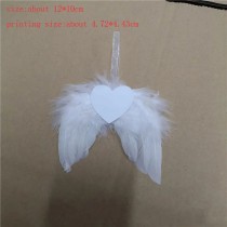 50MM sublimation christmas feather wings ornaments with aluminium