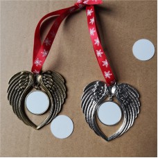 two sided printing-sublimation christmas angel wings ornaments