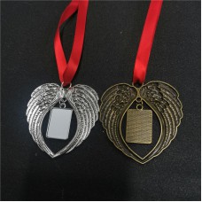 one sided printing-sublimation christmas angel wings ornaments with rectangle