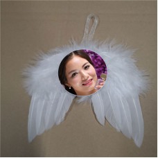 70MM sublimation christmas feather wings ornaments with aluminum