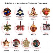 sublimation christmas aluminum ornaments