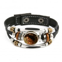 sublimation pu leather  button bracelet bracelets hot style