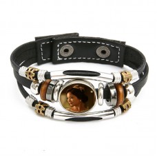 sublimation pu leather  button bracelet bracelets hot style