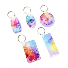 sublimation  white acrylic keychains keyring