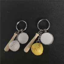 sublimation baseball keychains  key ring